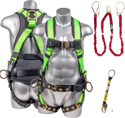 Miniatura 14 de Palmer Safety Arnés de seguridad de protección contra caídas Hammerhead Series Kit de seguridad I Arnés Premium + Cordón + Kit de extensor de anillo