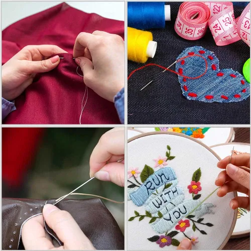 Miniatura 9 de 60 agujas de coser de ojo grande, agujas de coser hechas a mano de 12 tamaños, agujas de tejer, agujas de hilo, agujas de bordar, agujas romas