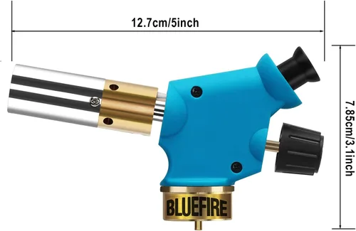 Miniatura 7 de BLUEFIRE Kit de antorcha ciclón portátil con cilindro MAPP, cabezal de disparo con botón de presión, combustible de gas propano MAPP MAP PRO
