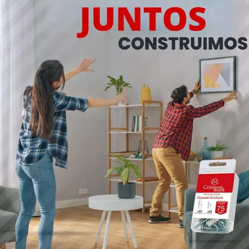 Miniatura 8 de CrimsonMark Juego de 120 piezas de anclajes y tornillos autoperforantes #8 para paneles de yeso #8 x 1-1/4" - Magníficos anclajes de pared