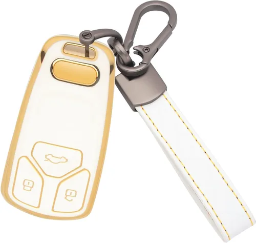 Miniatura 10 de Xotic Tech - Funda protectora de TPU con 3 botones de protección completa para llave sin llave, control remoto, con llavero compatible con Audi A3