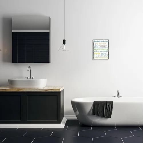 Miniatura 2 de The Stupell Home Decor Collection - Placa de pared para baño "Bathroom Rules