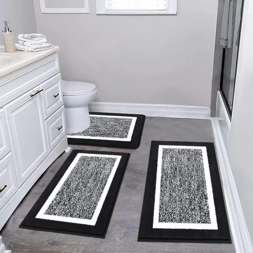 Miniatura 38 de Pauwer Juego de baño, alfombras de baño antideslizantes, alfombras de ducha absorbentes para suelo de baño, bañera y ducha, color azul aguamarina