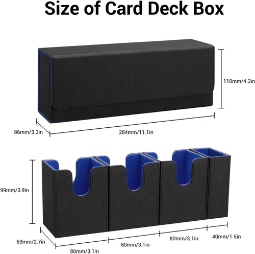 Miniatura 3 de Caja de cartas para MTG, 4 en 1 Commander Deck Box con bandeja de dados, caja de almacenamiento de tarjetas intercambiables con capacidad para más