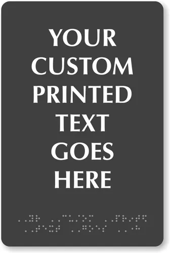 SmartSign Letrero en braille personalizado, vertical, 6 x 9 pulgadas, compatible con la ADA, letrero de plástico resistente para interiores,