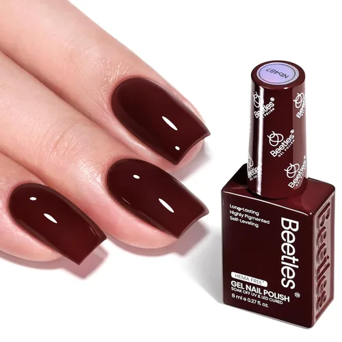 Miniatura 28 de Beetles - Esmalte de uñas de gel ultravioleta semipermanente sin HEMA de alto brillo para manicura francesa y arte de uñas, frasco a juego, blanco