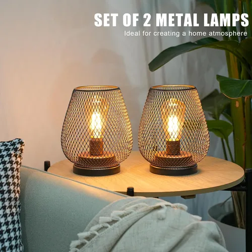 Miniatura 6 de JHY DESIGN Juego de 2 faroles LED de jaula de metal alimentados por batería, luz de acento inalámbrica con LED y temporizador de 6 horas, ideal