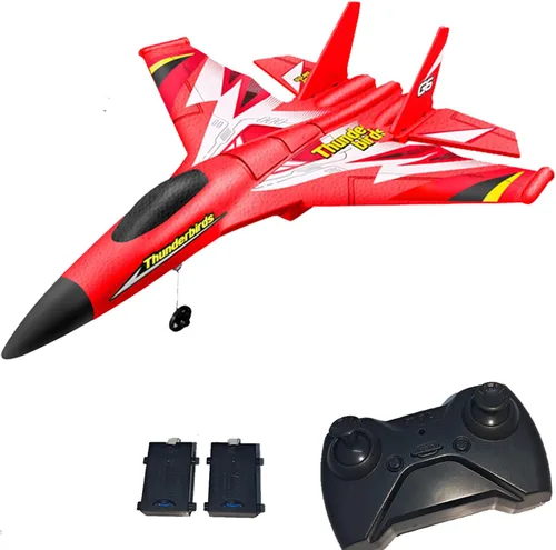 Miniatura 3 de Avión de control remoto, avión de control remoto, 2.4 GHz, plano de control remoto de 2 canales, con luces nocturnas giroscópicas y calcomanías