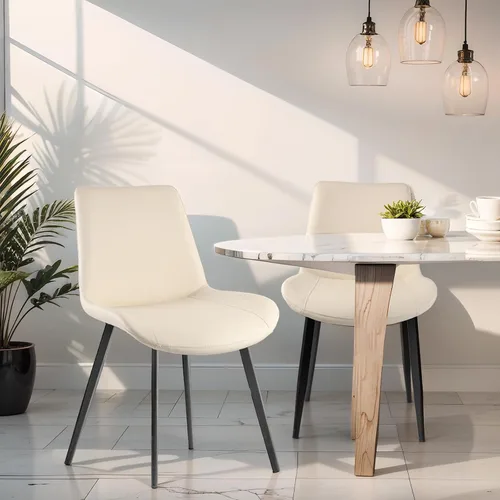 Miniatura 8 de Sillas de Comedor, Sillas de Comedor Modernas de Cuero PU, Sillas de Comedor con Patas de Metal Resistentes, Sillas de Cocina con Asiento Tapizado