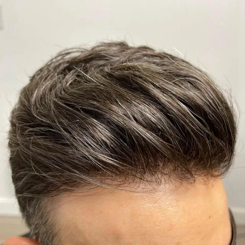 Miniatura 8 de SIMBEAUTY Cabello humano súper natural para hombre, estilo libre de tupé, 10 x 8 pulgadas, sistemas de reemplazo de cabello para hombres