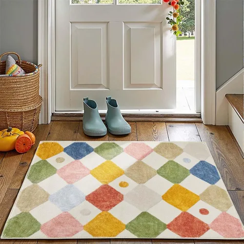 Miniatura 20 de jinchan Alfombra a rayas de 2 x 3 para entrada, alfombra de cocina, tapete pequeño, antideslizante, ligero, de bajo perfil, decoración para entrada