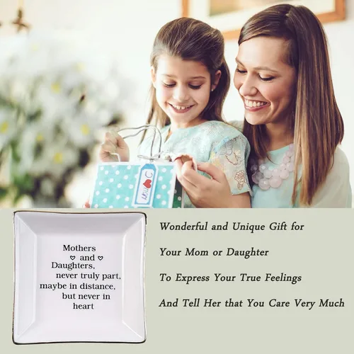 Miniatura 6 de Ueerdand Regalo para mamá de hija, día de la madre, Navidad, Acción de Gracias, regalo de cumpleaños para madre e hija, anillo de cerámica