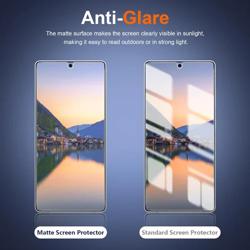 Miniatura 5 de [Paquete de 2+2] Protector de pantalla de privacidad mate de 4 vías de 360° para Samsung Galaxy S20 con protector de lente de cámara, compatible