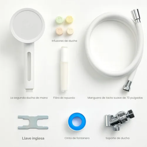 Miniatura 7 de SecondShower - Cabezal de ducha filtrado con mano para agua dura, certificado NSF 99.9% de eliminación de cloro, alta presión, filtro coreano