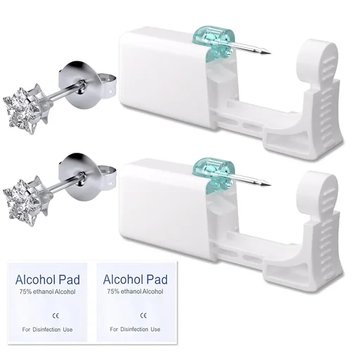 Miniatura 20 de Kit de perforación de orejas YINPAD - Pistola de perforación desechable cargada previamente con clavos de diferentes estilos de 5MM, kit