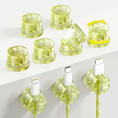 Miniatura 9 de Paquete de 9 clips magnéticos para cables, organizador de cables [giratorio de 360° mejorado], soporte de cable magnético fuerte, soporte de alambre