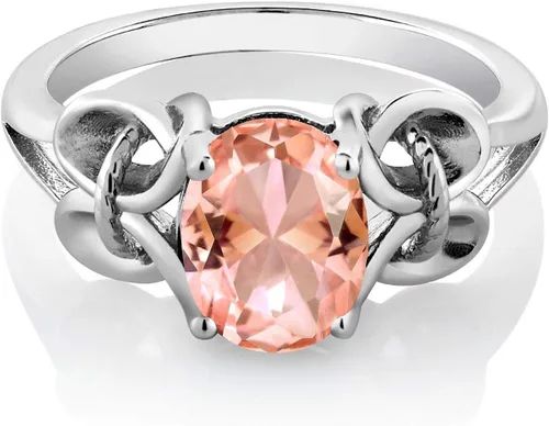 Miniatura 21 de Gem Stone King Anillo de compromiso ovalado con piedra natal para mujer, plata de ley 925, ovalado de 0.354 x 0.276 in, anillo de compromiso