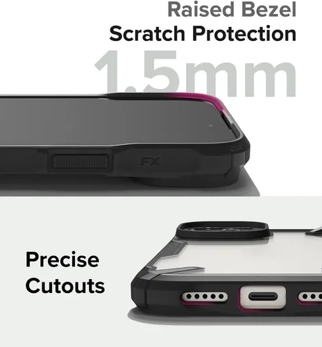 Miniatura 8 de Ringke Fusion-X [recortes precisos para lentes de cámara] compatible con iPhone 15 Plus, parachoques aumentado, parte trasera dura, resistente, Negro