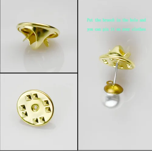 Miniatura 7 de 100 piezas traseras de alfiler, parte trasera de pasador de bloqueo de metal, embrague de latón para broche, corbata, sombrero, insignia, reemplazo