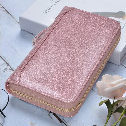 Miniatura 2 de Easyoulife - Monedero de cuero con cremallera, billetera portatarjetas para mujer, bloqueo RFID