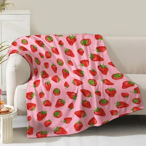 Manta de fresa, regalos para mujeres, niñas, mamá, niños, adultos, adolescentes, cumpleaños, Navidad, San Valentín, regalo de San Valentín, Fresa