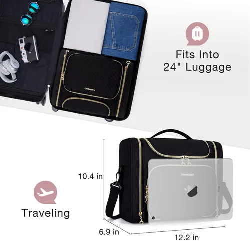 Miniatura 6 de BAGSMART - Estuche de viaje para artículos de aseo personal para mujeres, neceser impermeable para cosméticos y maquillaje, organizador de viaje