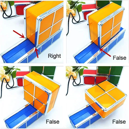 Miniatura 5 de 7 piezas apilables de luz nocturna 3D rompecabezas de juguete de 7 colores bloques mágicos de inducción entrelazados LED novedad lámpara