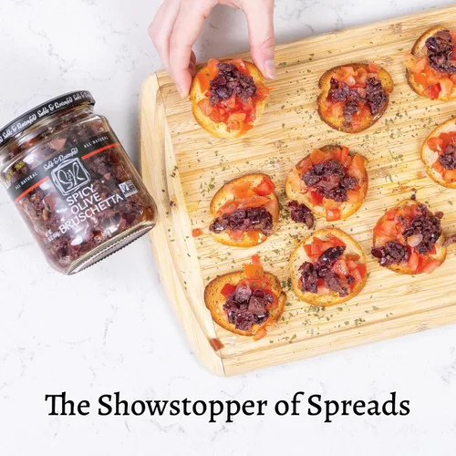 Miniatura 5 de Sable & Rosenfeld Bruschetta de aceitunas - Earth Kosher - Bruschetta de oliva picante - Paquete de 2 (16 onzas cada uno)