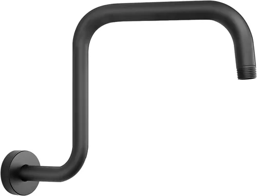 Miniatura 13 de Brazo de ducha en forma de S, tubo de extensión de cabezal de ducha de altura alta, conexión estándar de 1/2 pulgada con brida, impresionante
