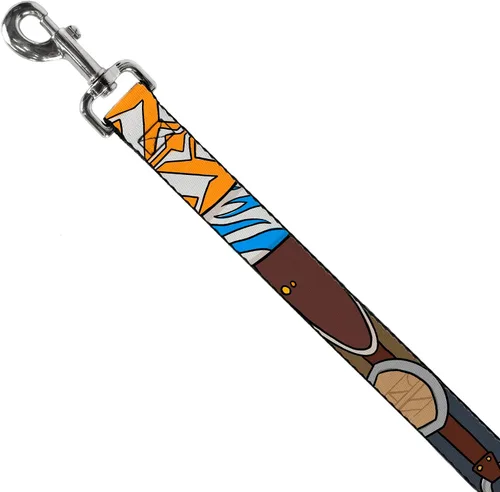 Miniatura 2 de Buckle-Down Star Wars Correa para mascotas, correa para perro, elementos limitadores de Star Wars The Clone Wars Ahsoka Tano, 4 pies de largo 1.0