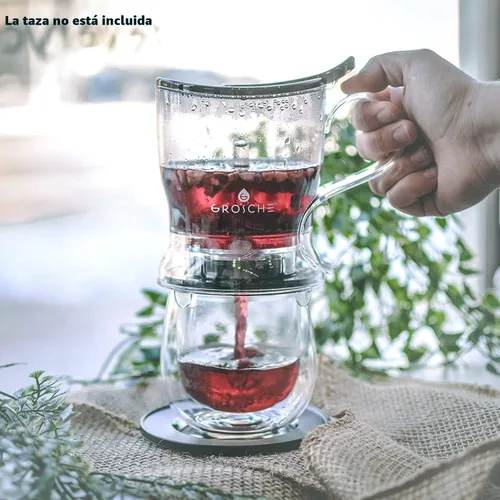 Miniatura 8 de GROSCHE Aberdeen - Infusor de té y tetera inteligente, sin BPA, diseño sin goteo, posavasos Fácil de preparar Fácil de limpiar Elaboración