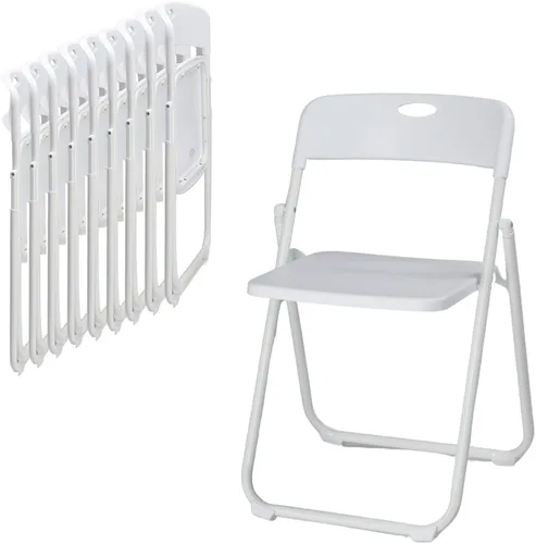 Miniatura 12 de Karl home Silla plegable de 6 piezas, silla plegable ligera de plástico de 300 libras, marco de metal reforzado fácil de plegar y almacenar