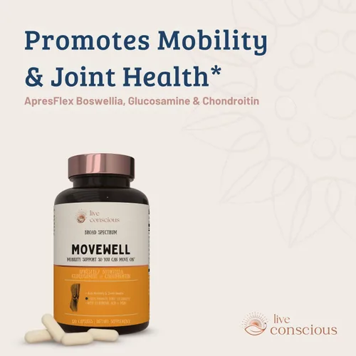 Miniatura 5 de MoveWell de LiveConscious Glucosamina Condroitina con MSM, ácido hialurónico y más Suplemento de salud articular (paquete de 2)