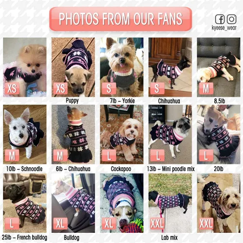 Miniatura 6 de KYEESE Suéter para Perros para Perros Pequeños, abrigos cálidos para mascotas, ropa para perros de otoño e invierno, vestido con agujero para la 06#