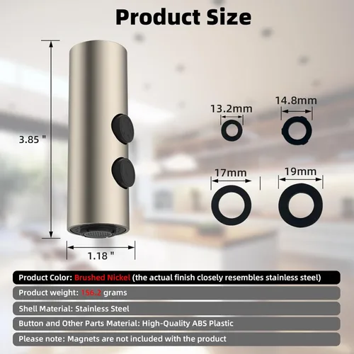 Miniatura 6 de Hibbent Cabezal de llave de cocina extraíble de metal con 15 adaptadores, boquilla de pulverización para fregadero, boquilla de pulverización de 2