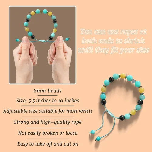 Miniatura 6 de Natural Stone Heart Bracelet, Birthday Gifts for Girls Her Sister Best Friend Granddaughter Niece Daughter Teens