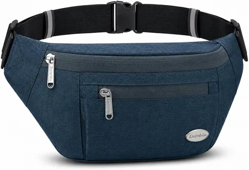 Miniatura 18 de Entchin Riñonera para mujeres y hombres, bolsa cruzada con 4 bolsillos con cremallera, bolsa de cintura ajustable, uno de los regalos esenciales