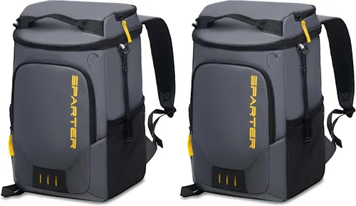 Miniatura 8 de SPARTER - Mochila enfriadora aislada a prueba de fugas para 33/49 latas, bolsa térmica con 2 compartimentos aislados, mochila de playa, viaje, Azul
