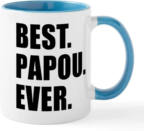 Miniatura 25 de CafePress Papou (Worlds Best) Taza de café de cerámica (11 oz (11.0 fl oz)