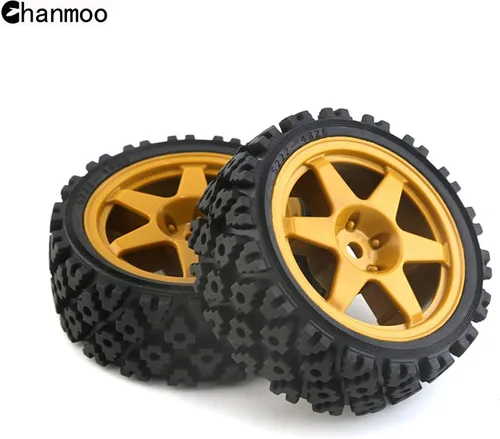 Miniatura 4 de 1/10 RC On Road Neumáticos de goma y ruedas Rally Llantas 0.472 in Hex para 1/10 Escala RC Racing Drift Car HPI KYOSHO Tamiya XV01 XV02 TA06 TT01