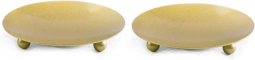 2 portavelas para velas de pilar, portavelas de metal, platos de vela para Halloween, Navidad, bodas, comedor y decoración del hogar (negro)