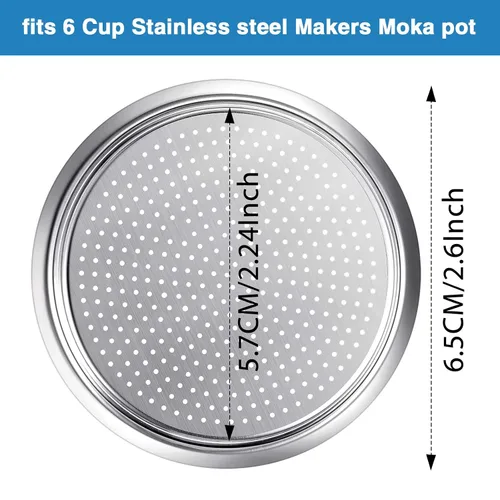 Miniatura 4 de Moka Express - Kit de embudo de repuesto, 3 paquetes de sellos de junta, 1 embudo de acero inoxidable con 1 filtro inoxidable (6 tazas)