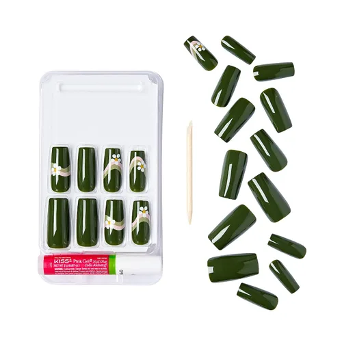 Miniatura 4 de Gold Finger - Kit de uñas postizas de cobertura completa con pegamento, diseño moderno, gel listo para usar, uñas medianas, largas y extralargas