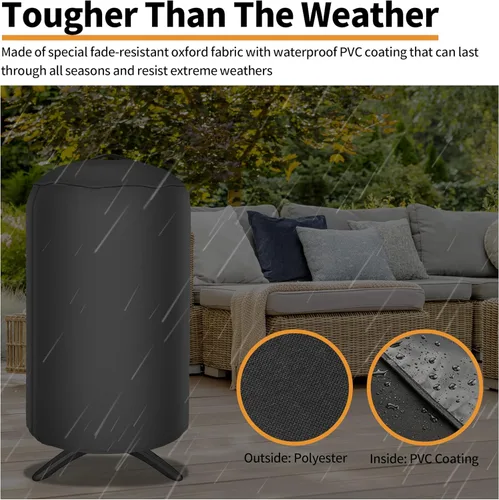 Miniatura 6 de NEXCOVER Funda redonda para parrilla 19.5” de diámetro por 32” de alto, cubierta para barbacoa, cubierta para ahumador, cubierta para barbacoa