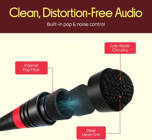 Miniatura 6 de Sistema de micrófono con cable de cuello de cisne de escritorio - Micrófono condensador de voz con cable montado en mesa con filtro pop - Cable
