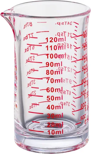 Miniatura 9 de Ackers - Vaso medidor de vidrio de 4 onzas, vaso de chupito de borosilicato con boquilla en forma de V (paquete de 2)