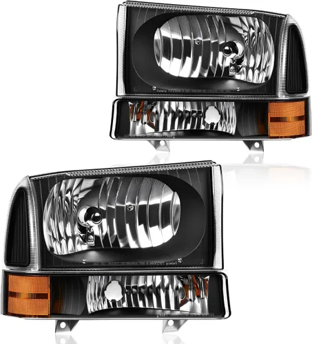 Miniatura 8 de AUTOSAVER88 Juego de focos delanteros compatibles con Ford F250 F350 F450 F550 Super Duty 1999-2004/2000-2004 Ford Excursion, carcasa cromada, lente