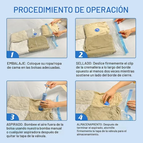 Miniatura 7 de Fygrip 20 bolsas de almacenamiento al vacío con bomba de mano, 4 Jumbo + 4 grandes + 4 medianas + 8 pequeñas bolsas de plástico de embalaje, bolsas