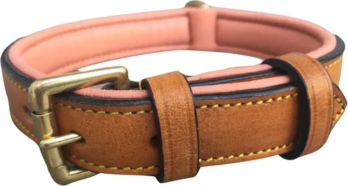Miniatura 22 de Collares suaves al tacto, de cuero acolchado, collares de lujo para perro, L, Negro