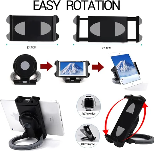 Miniatura 7 de Soporte para tableta: compatible con iPad, iPad mini y la mayoría de tabletas de 6 pulgadas a 13 pulgadas, soporte comercial ajustable con giro